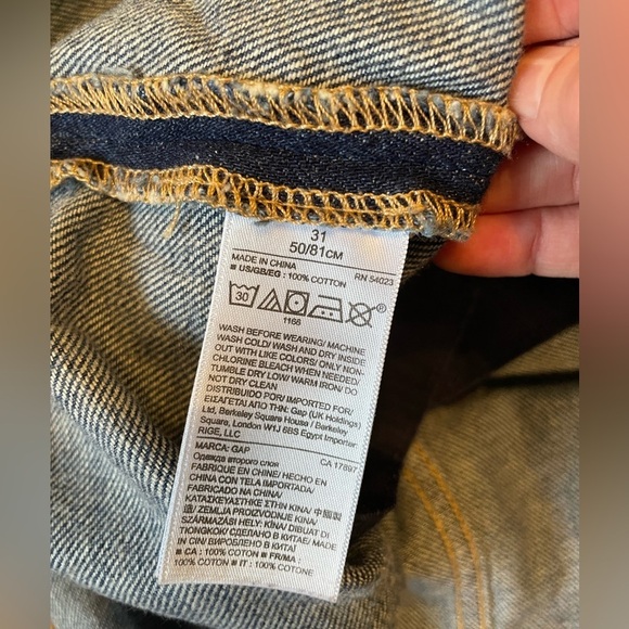 Gap Denim Jean Button Front Pocket A-Line Mini Skirt Dark Wash Cotton Size 31 - Picture 5 of 6